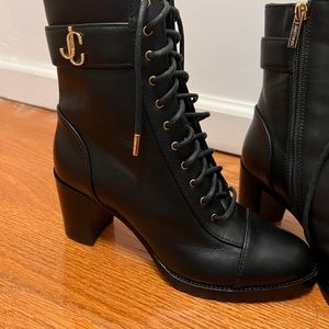 Jimmy Choo Ankle Leather boot with Lace. Size 37